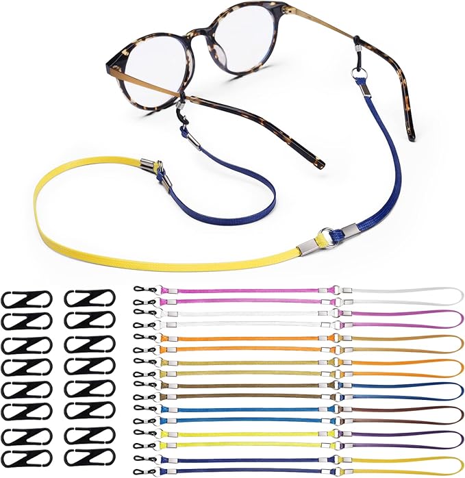 lucknight 8 件套眼镜带眼镜固定器,男女太阳镜绳挂绳,双色眼镜颈绳